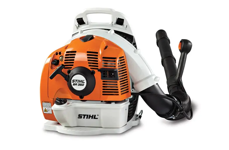 An example of a petrol powered backpack leaf blower